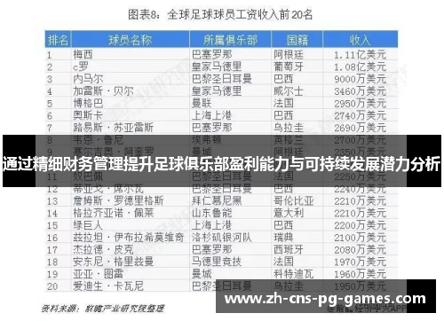 通过精细财务管理提升足球俱乐部盈利能力与可持续发展潜力分析